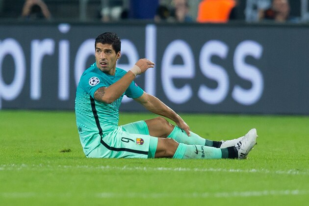 Moenchengladbach, Germany 28.09.2016, UEFA Champions League - 2016/17 Season, Group C - Matchday 2, Borussia Moenchengladbach - FC Barcelona, 1:2,  Luis Suarez (Barcelona)  (Photo by TF-Images/Getty Images)
