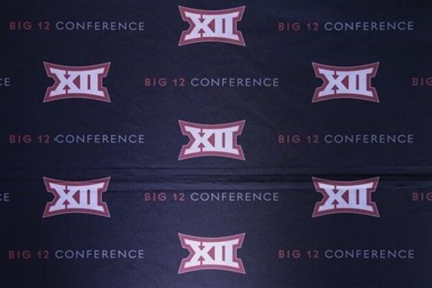 The Big 12 sports conference logo is shown in Irving, Texas, Thursday, June 2, 2016. (AP Photo/LM Otero)