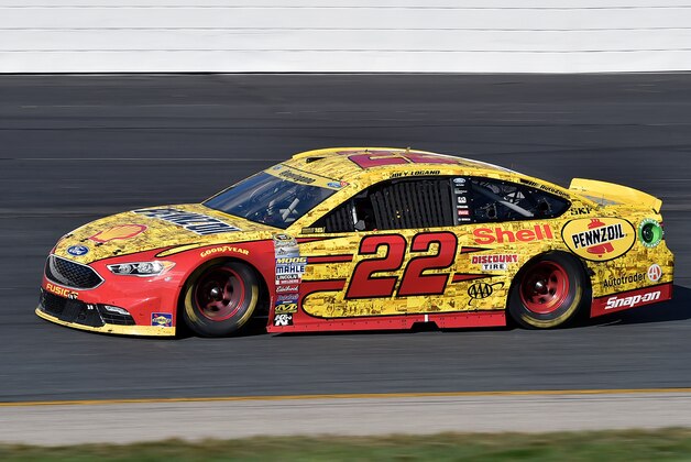 Sep 25, 2016; Loudon, NH, USA; NASCAR Sprint Cup driver Joey Logano during the New England 300 at New Hampshire Motor Speedway. Mandatory Credit: Brian Fluharty-USA TODAY Sports