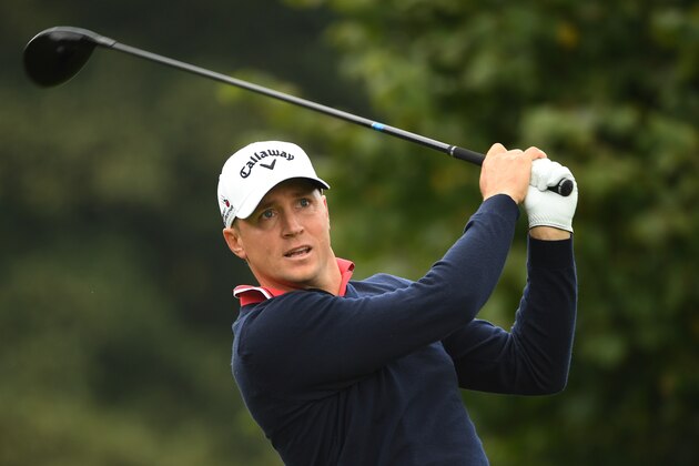 WATFORD, ENGLAND - OCTOBER 15:  Alex Noren of Sweden hits his tee shot on the third hole during the third round of the British Masters at The Grove on October 15, 2016 in Watford, England.  (Photo by Ross Kinnaird/Getty Images)