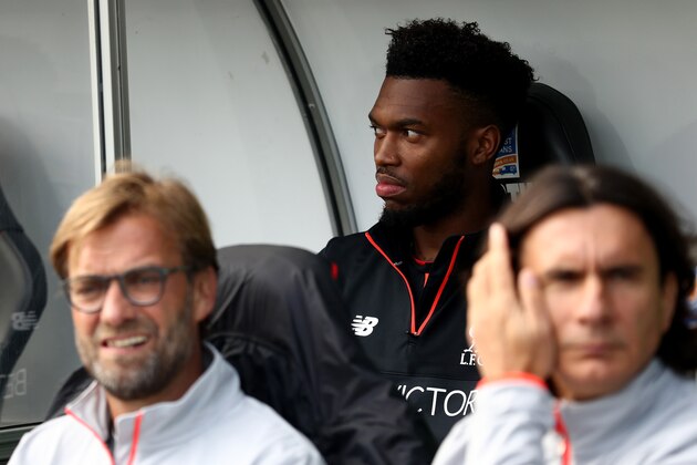 SWANSEA, WALES - OCTOBER 01: Daniel Sturridge of Liverpool looks on while sitting on the bench during the Premier League match between Swansea City and Liverpool at Liberty Stadium on October 1, 2016 in Swansea, Wales.  (Photo by Julian Finney/Getty Images)