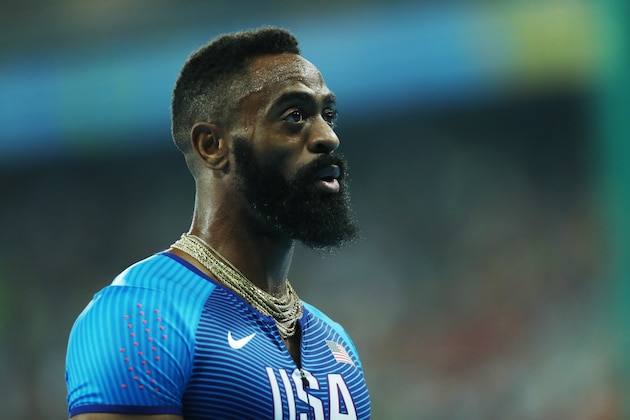 RIO DE JANEIRO, BRAZIL - AUGUST 19:   Tyson Gay of the United States is seen after the Men's 4 x 100m Relay Finall on Day 14 of the Rio 2016 Olympic Games at the Olympic Stadium on August 19, 2016 in Rio de Janeiro, Brazil. (Photo by Ian MacNicol/Getty Images)
