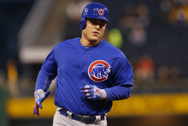 PITTSBURGH, PA - SEPTEMBER 28:  Anthony Rizzo #44 of the Chicago Cubs rounds second base on his solo home run in the first inning during the game against the Pittsburgh Pirates at PNC Park on September 28, 2016 in Pittsburgh, Pennsylvania.  (Photo by Justin K. Aller/Getty Images)