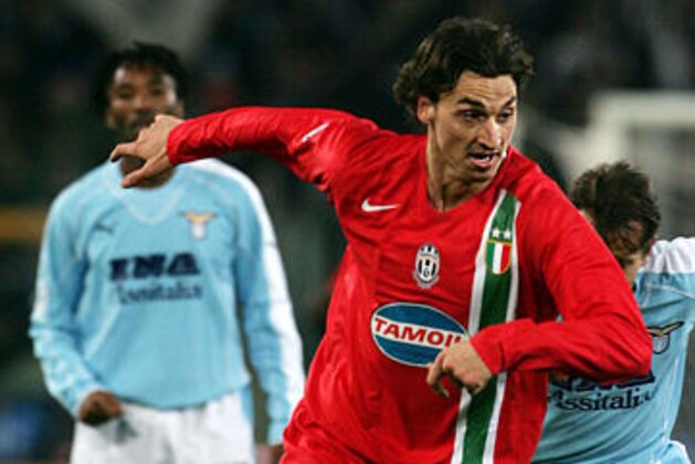 Juventus' Zlatan Ibrahimovic, of Sweden, in action during the Italian serie A top league soccer match between Lazio and Juventus at Rome's Olympic stadium, Saturday, Dec. 17, 2005. (AP Photo/Gregorio Borgia) Juventus' Zlatan Ibrahimovic, of Sweden, in action during the Italian serie A top league soccer match between Lazio and Juventus at Rome's Olympic stadium, Saturday, Dec. 17, 2005. (AP Photo/Gregorio Borgia)