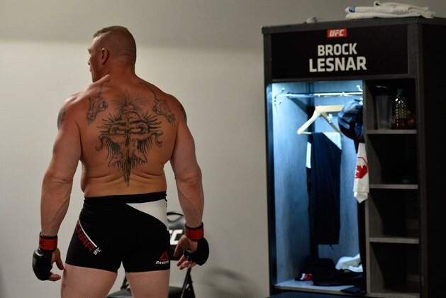 LAS VEGAS, NV - JULY 09:  Brock Lesnar backstage during the UFC 200 event on July 9, 2016 at T-Mobile Arena in Las Vegas, Nevada.  (Photo by Brandon Magnus/Zuffa LLC/Zuffa LLC via Getty Images)