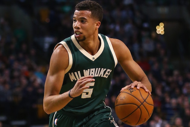 BOSTON, MA - FEBRUARY 25:  Michael Carter-Williams #5 of the Milwaukee Bucks carries the ball against the Boston Celtics  during the second quarter at TD Garden on February 25, 2016 in Boston, Massachusetts.  (Photo by Maddie Meyer/Getty Images)