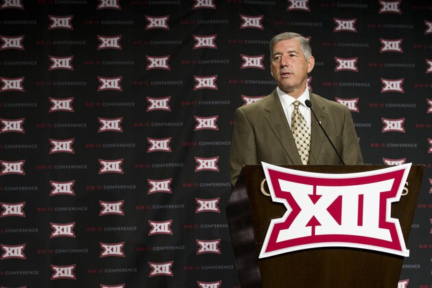 DALLAS, TX - JULY 21:  Big 12 commissioner Bob Bowlsby speaks during the Big 12 Media Day on July 21, 2014 at the Omni Hotel in Dallas, Texas.  (Photo by Cooper Neill/Getty Images)