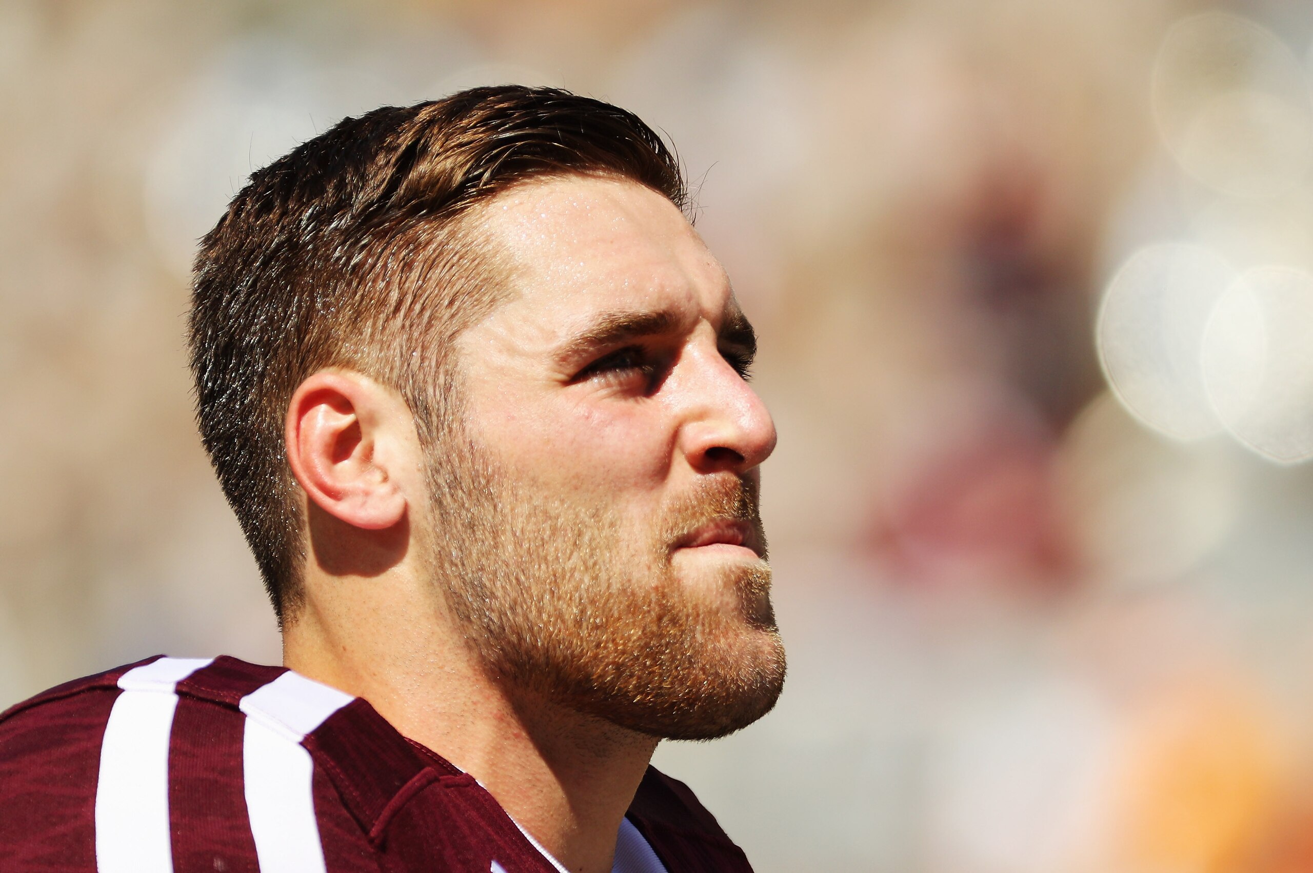 COLLEGE STATION, TX - OCTOBER 08:  Trevor Knight #8 of the Texas A&M Aggies works out on the field prior to the start of their game against the Tennessee Volunteers at Kyle Field on October 8, 2016 in College Station, Texas.  (Photo by Scott Halleran/Getty Images)