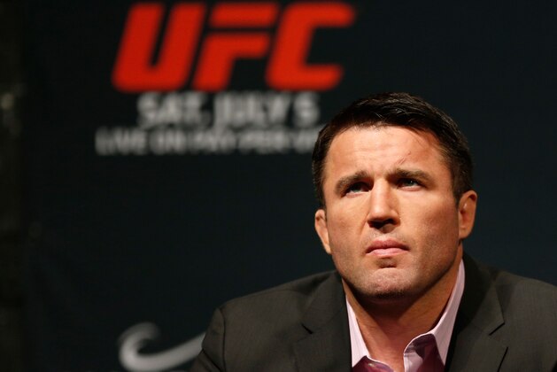 LAS VEGAS, NV - MAY 23:  Chael Sonnen interacts with fans and media during the UFC press conference at the MGM Grand Garden Arena on May 23, 2014 in Las Vegas, Nevada.  (Photo by Josh Hedges/Zuffa LLC/Zuffa LLC via Getty Images)