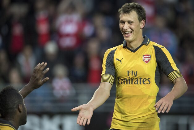 STAVANGER, NORWAY - AUGUST 05: Krystian Bielik of Arsenal during the match between Viking FK and Arsenal at Viking Stadion on August 5, 2016 in Stavanger, Norway. (Photo by Trond Tandberg/Getty Images)