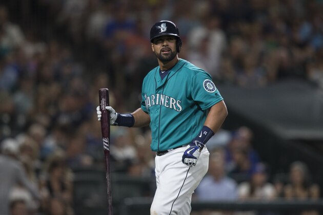 SEATTLE, WA - AUGUST 19: Franklin Gutierrez #21 of the Seattle Mariners walks off the field after an at-bat in a game against the Milwaukee Brewers at Safeco Field on August 19, 2016 in Seattle, Washington. The Mariners won the game 7-6. (Photo by Stephen Brashear/Getty Images)