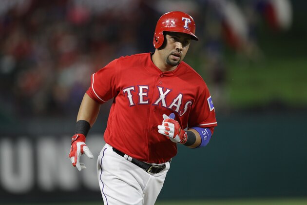 ARLINGTON, TX - SEPTEMBER 30:  Carlos Beltran #36 of the Texas Rangers runs the bases after hitting a homerun in the fourth inning against the Tampa Bay Rays at Globe Life Park in Arlington on September 30, 2016 in Arlington, Texas.  (Photo by Ronald Martinez/Getty Images)