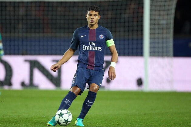 PARIS, FRANCE - OCTOBER 19: Thiago Silva of PSG in action during the UEFA Champions League match between Paris Saint Germain (PSG) and FC Basel at Parc des Princes on October 19, 2016 in Paris, France. (Photo by Jean Catuffe/Getty Images)