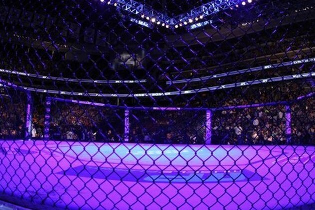 An overall, general view of the Octagon at the Prudential Center at UFC 159 in Newark, NJ, Saturday, April 27,2013.   (AP Photo/Gregory Payan)