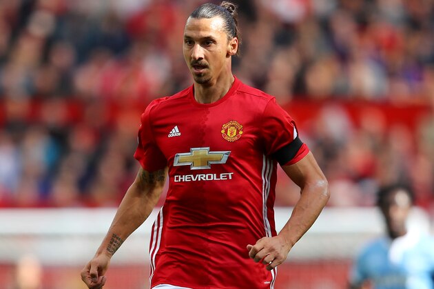 MANCHESTER, ENGLAND - OCTOBER 02:  Zlatan Ibrahimovic of Manchester United in action during the Premier League match between Manchester United and Stoke City at Old Trafford on October 2, 2016 in Manchester, England.  (Photo by Richard Heathcote/Getty Images)