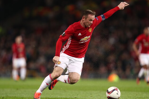MANCHESTER, ENGLAND - OCTOBER 20:  Wayne Rooney of Manchester United in action during the UEFA Europa League match between Manchester United FC and Fenerbahce SK at Old Trafford on October 20, 2016 in Manchester, England.  (Photo by James Baylis - AMA/Getty Images)