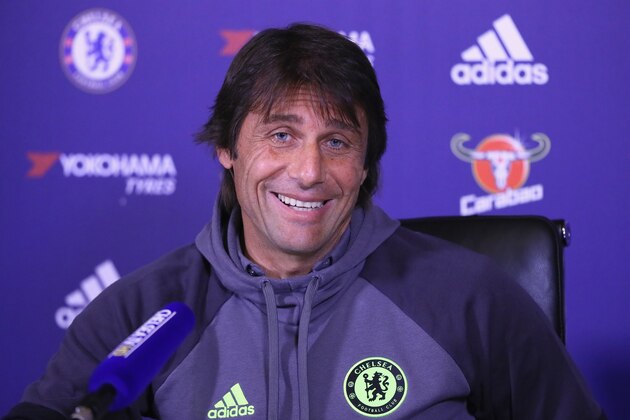 COBHAM, ENGLAND - OCTOBER 21:  Antonio Conte, Chelsea mananger, is pictured during a press conference at Chelsea Training Ground on October 21, 2016 in Cobham, England.  (Photo by Andrew Redington/Getty Images)