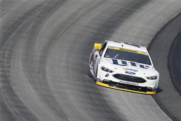 Brad Keselowski (2) drives during a NASCAR Sprint Cup series auto race, Sunday, Oct. 2, 2016, at Dover International Speedway in Dover, Del. (AP Photo/Mel Evans) Brad Keselowski (2) drives during a NASCAR Sprint Cup series auto race, Sunday, Oct. 2, 2016, at Dover International Speedway in Dover, Del. (AP Photo/Mel Evans)