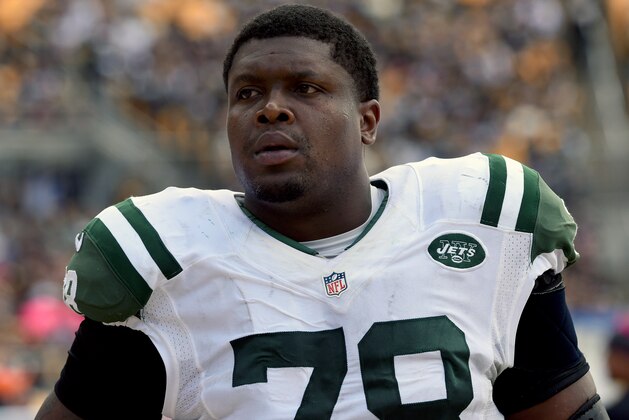 PITTSBURGH, PA - OCTOBER 09: Offensive lineman Ryan Clady #78 of the New York Jets looks on from the sideline during a game against the Pittsburgh Steelers at Heinz Field on October 9, 2016 in Pittsburgh, Pennsylvania. The Steelers defeated the Jets 31-13.  (Photo by George Gojkovich/Getty Images)