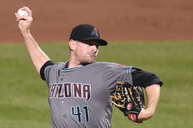 BALTIMORE, MD - SEPTEMBER 23:  Daniel Hudson #41 of the Arizona Diamondbacks pitches during a baseball game against the Baltimore Orioles at Oriole Park at Camden Yards on September 23, 2016 in Baltimore, Maryland.  The Orioles won 3-2.  (Photo by Mitchell Layton/Getty Images)