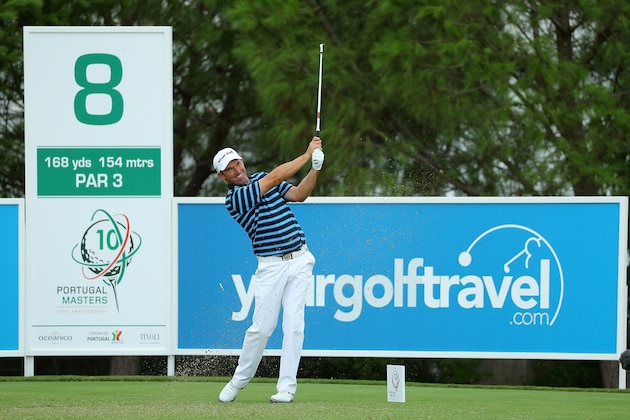 VILAMOURA, PORTUGAL - OCTOBER 23:  Padraig Harrington of Ireland tees off on the 8th hole during day four of the Portugal Masters at Victoria Clube de Golfe on October 23, 2016 in Vilamoura, Portugal.  (Photo by Richard Heathcote/Getty Images)