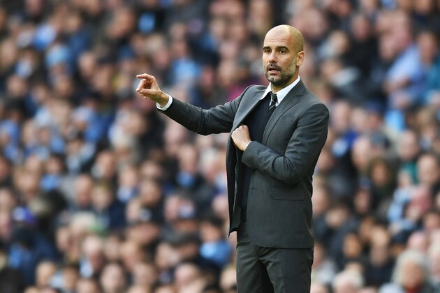 MANCHESTER, ENGLAND - OCTOBER 23:  Josep Guardiola, Manager of Manchester City looks on during the Premier League match between Manchester City and Southampton at Etihad Stadium on October 23, 2016 in Manchester, England.  (Photo by Michael Regan/Getty Images)