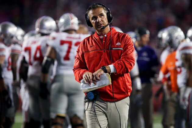 MADISON, WI - OCTOBER 15:  Head coach Urban Meyer of the Ohio State Buckeyes walks on the field in the fourth quarter against the Wisconsin Badgers at Camp Randall Stadium on October 15, 2016 in Madison, Wisconsin. (Photo by Dylan Buell/Getty Images)