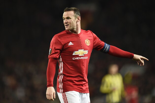 Manchester United's English striker Wayne Rooney reacts during the UEFA Europa League group A football match between Manchester United and Fenerbahce at Old Trafford in Manchester, north west England, on October 20, 2016. / AFP / OLI SCARFF        (Photo credit should read OLI SCARFF/AFP/Getty Images)