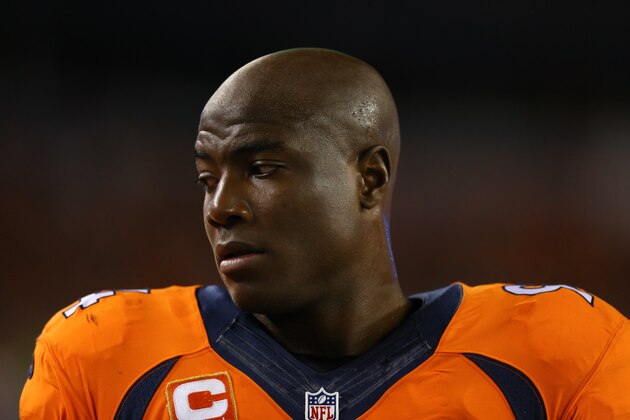 DENVER, CO - SEPTEMBER 8:  Outside Linebacker DeMarcus Ware #94 of the Denver Broncos looks on against the Carolina Panthers at Sports Authority Field Field at Mile High on September 8, 2016 in Denver, Colorado. (Photo by Justin Edmonds/Getty Images)