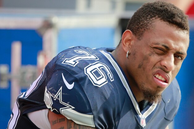 Nov 15, 2015; Tampa, FL, USA;Dallas Cowboys defensive end Greg Hardy (76) against the Tampa Bay Buccaneers  during the second half at Raymond James Stadium. Tampa Bay Buccaneers defeated the Dallas Cowboys 10-6. Mandatory Credit: Kim Klement-USA TODAY Sports