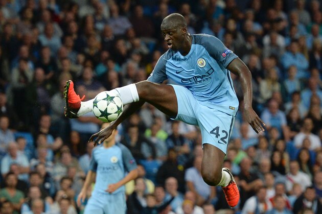 Manchester City's Ivorian midfielder and captain Yaya Toure controls the ball during the UEFA Champions league second leg play-off football match between Manchester City and Steaua Bucharest at the Etihad Stadium in Manchester, north west England on August 24, 2016. / AFP / OLI SCARFF        (Photo credit should read OLI SCARFF/AFP/Getty Images)