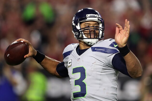 GLENDALE, AZ - OCTOBER 23:  Quarterback Russell Wilson #3 of the Seattle Seahawks throws a pass during the second half of the NFL game against the Arizona Cardinals at the University of Phoenix Stadium on October 23, 2016 in Glendale, Arizona. The Cardinals and Seahawks tied 6-6.  (Photo by Christian Petersen/Getty Images)