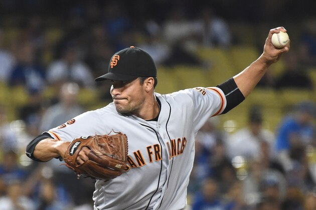 LOS ANGELES, CA - AUGUST 23:  Javier Lopez #49 of the San Francisco Giants during the game against the Los Angeles Dodgers at Dodger Stadium on August 23, 2016 in Los Angeles, California.  (Photo by Jayne Kamin-Oncea/Getty Images)