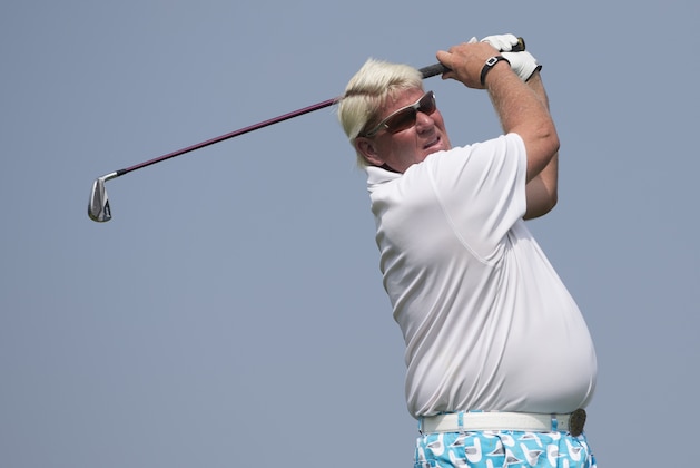 HAIKOU, CHINA - OCTOBER 23: John Daly plays during the World Celebrity Pro-Am 2016 Mission Hills China Golf Tournament on 23 October 2016, in Haikou, Hainan province, China. (Photo by Power Sport Images/Getty Images)