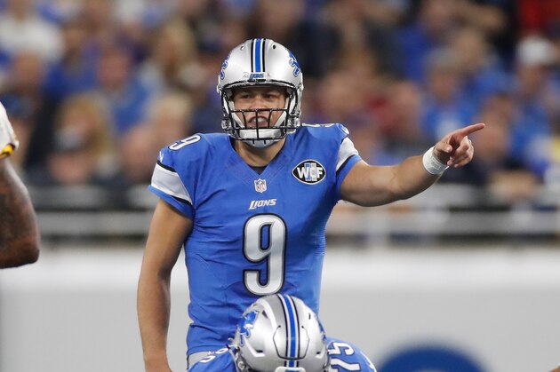 DETROIT, MI - OCTOBER 23: Matthew Stafford #9 of the Detroit Lions prepares for the snap while playing the Washington Redskins at Ford Field on October 23, 2016 in Detroit, Michigan Detroit won the game 20-17. (Photo by Gregory Shamus/Getty Images)