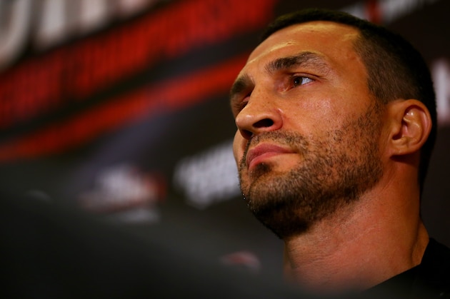 LONDON, ENGLAND - SEPTEMBER 12:  Wladimir Klitschko looks on at a press conference ahead of the world heavyweight title rematch between Tyson Fury and Wladimir Klitschko at the Landmark London Hotel on September 12, 2016 in London, England.  (Photo by Dan Istitene/Getty Images)