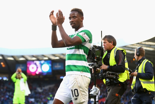 GLASGOW, SCOTLAND - OCTOBER 23:  Moussa Dembele of Celtic celebrates victory during the Betfred Cup Semi Final match between Rangers and Celtic at Hampden Park on October 23, 2016 in Glasgow, Scotland.  (Photo by Michael Steele/Getty Images)