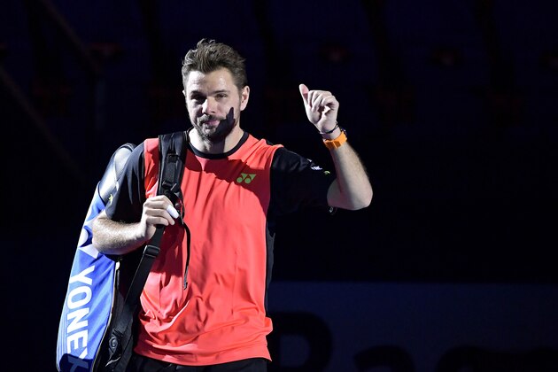 BASEL, SWITZERLAND - OCTOBER 27:  Stan Wawrinka of Switzerland gestures as he arrives for the Swiss Indoors ATP 500 tennis tournament match against Donald Young of USA at St Jakobshalle on October 27, 2016 in Basel, Switzerland.  (Photo by Harold Cunningham/Getty Images)