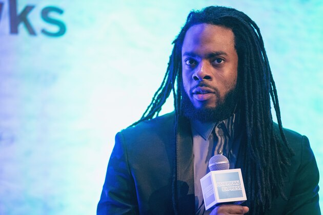 SEATTLE, WA - OCTOBER 14:  Seattle Seahawks player Richard Sherman speaks during a panel discussion on 'Creating a Movement: Rallying the Community Behind Your Brand' hosted by American Express and the Seattle Seahawks on October 14, 2016 in Seattle, Washington.  (Photo by Mat Hayward/Getty Images for American Express)