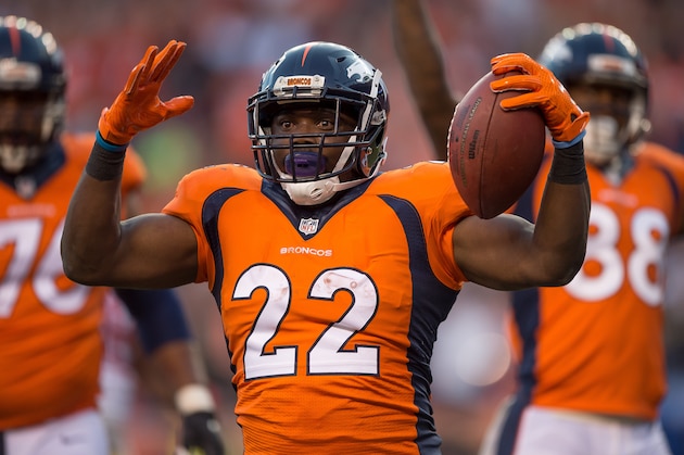 DENVER, CO - AUGUST 20:  Running back C.J. Anderson of the Denver Broncos celebrates after scoring a first quarter rushing touchdown against the San Francisco 49ers during  a preseason NFL game at Sports Authority Field at Mile High on August 20, 2016 in Denver, Colorado. (Photo by Dustin Bradford/Getty Images)