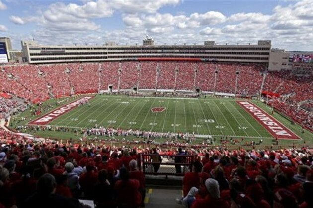 Camp Randall Stadium is seen during an NCAA college football game between Wisconsin and Miami of Ohio Saturday, Sept. 12, 2015, in Madison, Wis. (AP Photo/Aaron Gash)