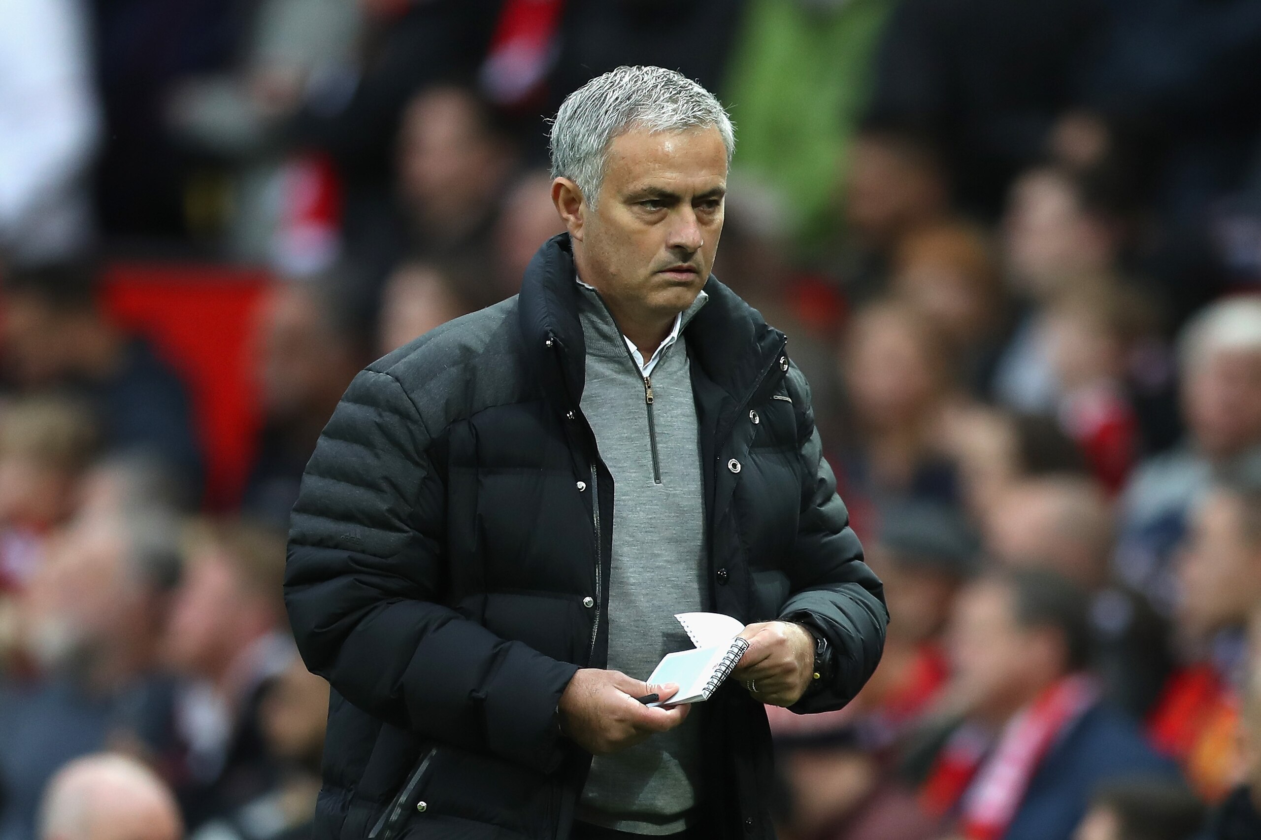 MANCHESTER, ENGLAND - OCTOBER 29: Jose Mourinho, Manager of Manchester United looks on during the Premier League match between Manchester United and Burnley at Old Trafford on October 29, 2016 in Manchester, England.  (Photo by Mark Robinson/Getty Images)