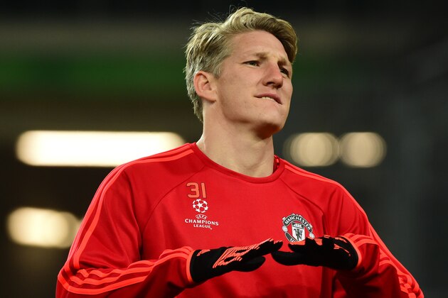 Manchester United's German midfielder Bastian Schweinsteiger warms up during a training session in Wolfsburg, central Germany, on December 7, 2015, one the eve of the UEFA Champions League Group B second-leg football match VfL Wolfsburg vs Manchester United. AFP PHOTO / JOHN MACDOUGALL / AFP / JOHN MACDOUGALL        (Photo credit should read JOHN MACDOUGALL/AFP/Getty Images)