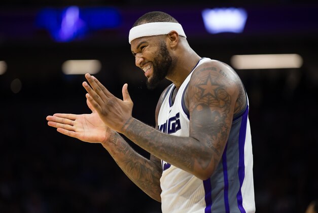 Oct 29, 2016; Sacramento, CA, USA; Sacramento Kings center DeMarcus Cousins (15) looks on against the Minnesota Timberwolves during the third quarter at Golden 1 Center. The Kings won 106-103. Mandatory Credit: Kelley L Cox-USA TODAY Sports