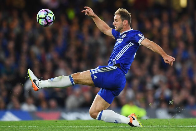 LONDON, ENGLAND - SEPTEMBER 16:  Branislav Ivanovic of Chelsea clears the ball during the Premier League match between Chelsea and Liverpool at Stamford Bridge on September 16, 2016 in London, England.  (Photo by Shaun Botterill/Getty Images)