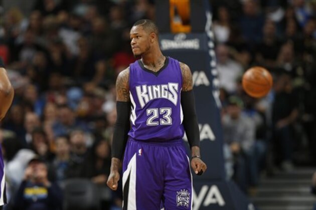 Sacramento Kings guard Ben McLemore (23) in the second half of an NBA basketball game Saturday, April 2, 2016, in Denver. Sacramento won 115-106. (AP Photo/David Zalubowski)