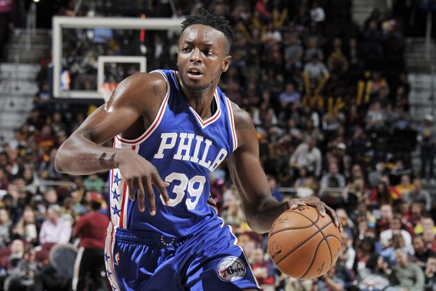 CLEVELAND, OH - OCTOBER 8: Jerami Grant #39 of the Philadelphia 76ers drives to the basket during a preseason game against the Cleveland Cavaliers on October 8, 2016 at Quicken Loans Arena in Cleveland, Ohio. NOTE TO USER: User expressly acknowledges and agrees that, by downloading and or using this Photograph, user is consenting to the terms and conditions of the Getty Images License Agreement. Mandatory Copyright Notice: Copyright 2016 NBAE (Photo by David Liam Kyle/NBAE via Getty Images)