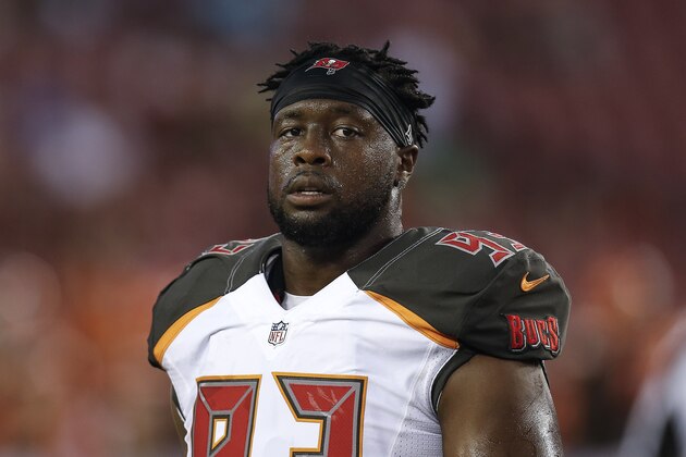 TAMPA, FL - AUGUST 26: Defensive Tackle Gerald McCoy #93 of the Tampa Bay Buccaneers during a preseason game against the Cleveland Browns at Raymond James Stadium on August 26, 2016 in Tampa, Florida. The Buccaneers defeated the Browns 30 to 13. (Photo by Don Juan Moore/Getty Images)