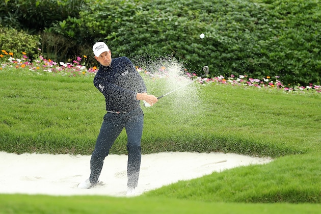SHANGHAI, CHINA - OCTOBER 29:  Henrik Stenson of Sweden hits from a bunker on the 17th hole during day three of the WGC - HSBC Champions at Sheshan International Golf Club on October 29, 2016 in Shanghai, China.  (Photo by Scott Halleran/Getty Images)
