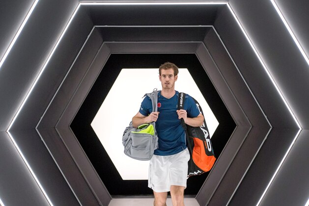 PARIS, FRANCE - NOVEMBER 02:  Andy Murray of Great Britain arrives for the Men's second round match against Frenando Verdacso of Spain on day three of the BNP Paribas Masters at Palais Omnisports de Bercy on November 2, 2016 in Paris, France.  (Photo by Aurelien Meunier/Getty Images)